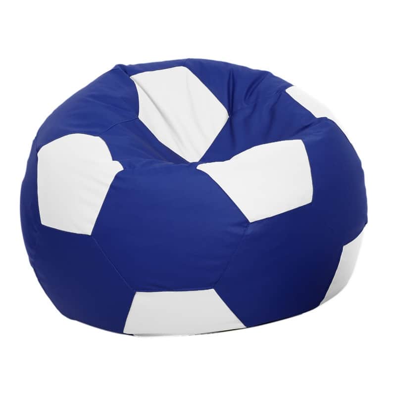 Leatherette Bean Bag Cover Without Filler, Ideal for Children and Teenagers by Ample Decor - BLUE-WHITE