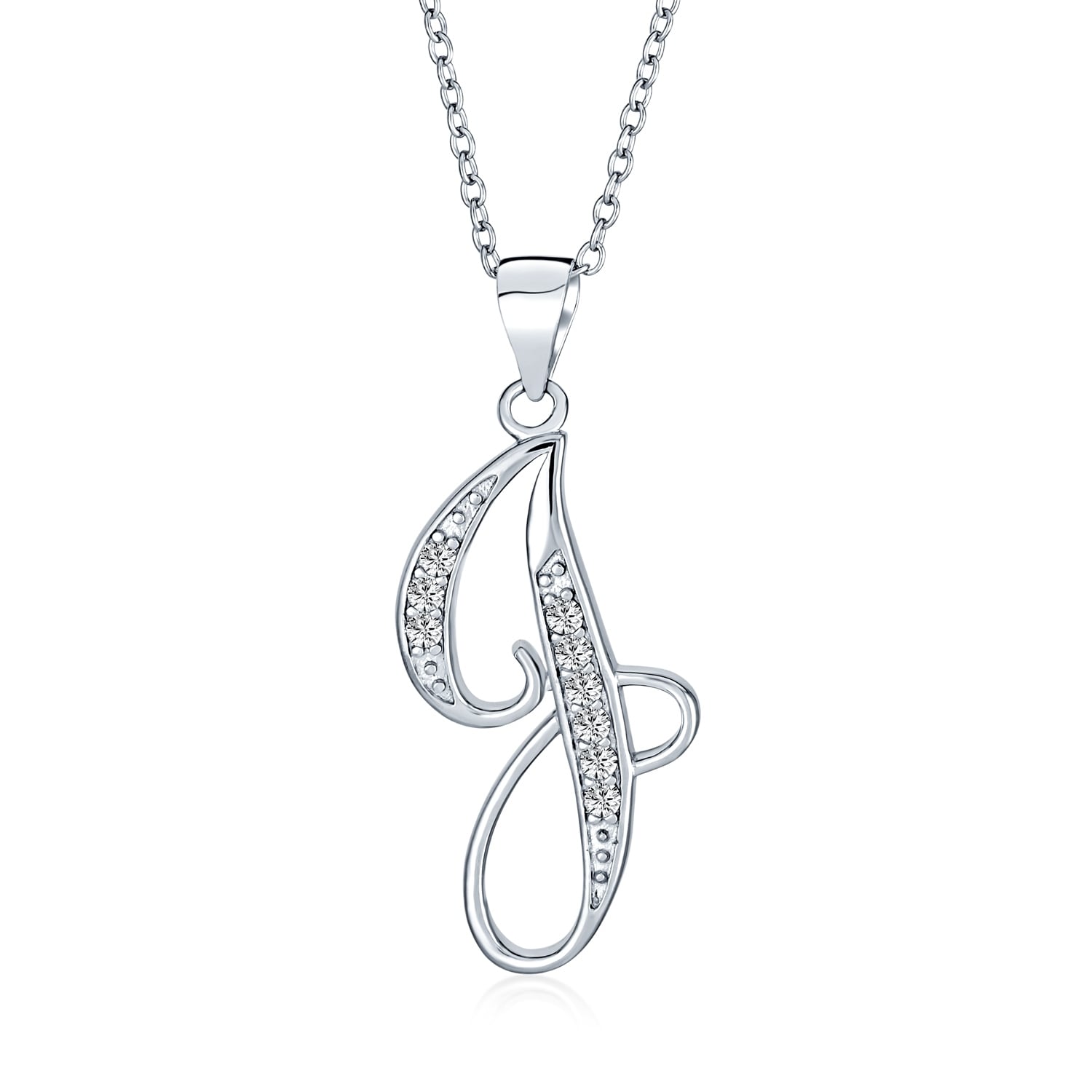 Silver j initial necklace online