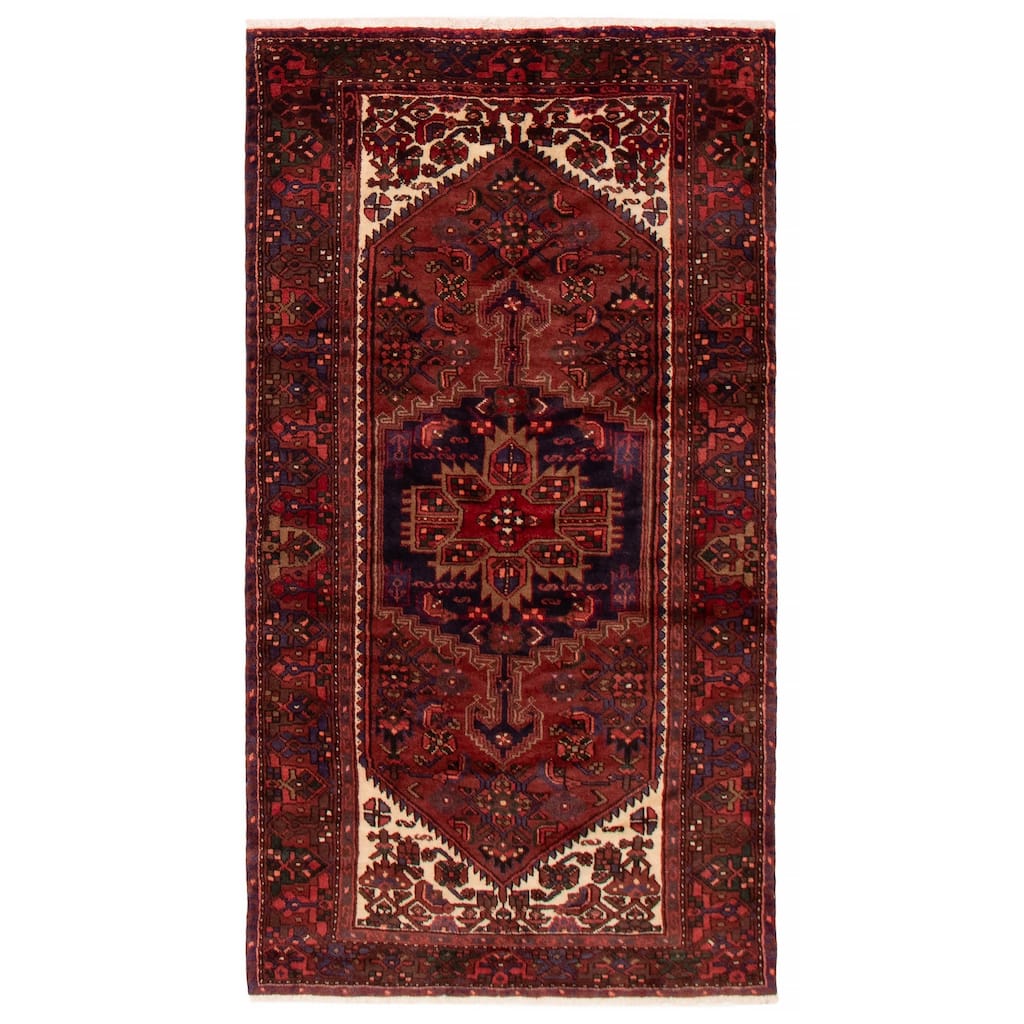 ECARPETGALLERY Hand-knotted Andelz Red Wool Rug - 4'3 x 7'9
