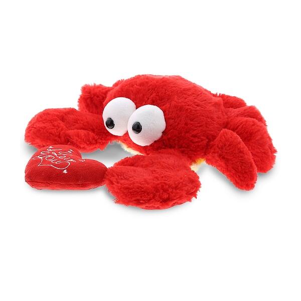 slide 2 of 6, DolliBu I LOVE YOU Googly Eyes Soft Plush Red Crab with Red Heart - 14 inches