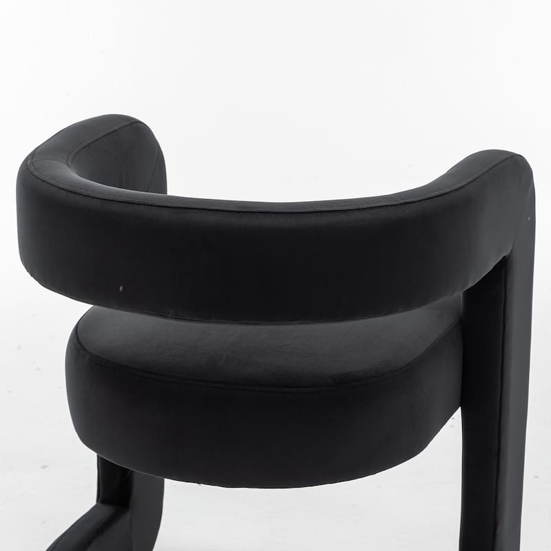 SEYNAR Modern Velvet E-Shaped Open Back Dining chair Set of 2