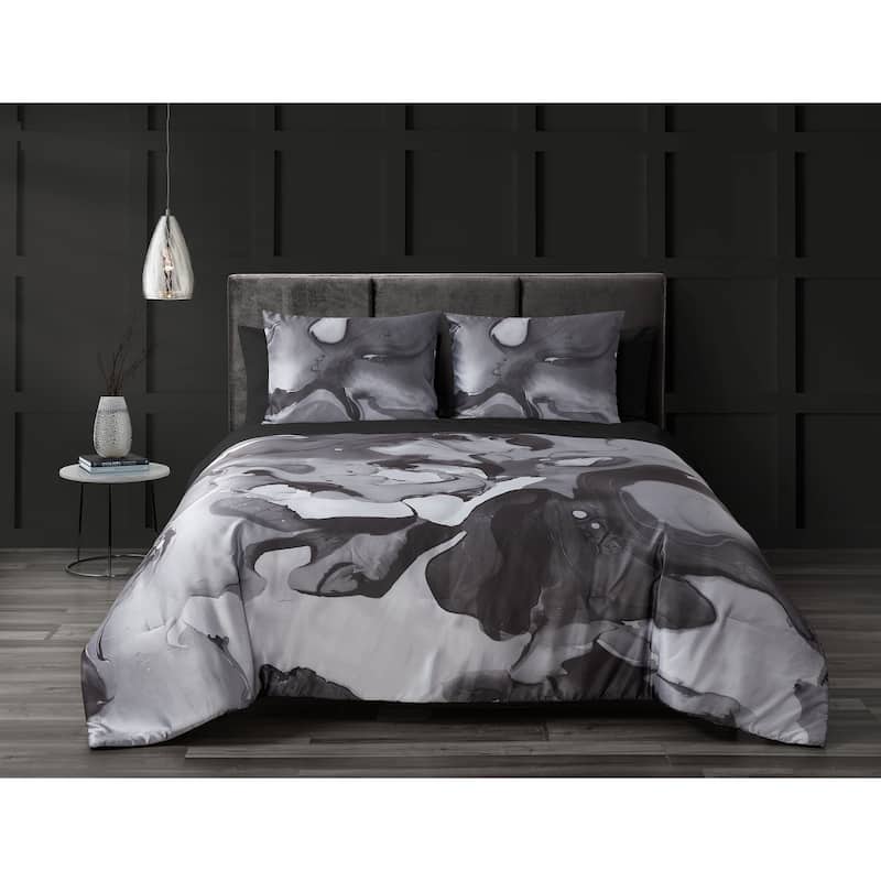 Midnight Marble 7 Piece Black Marble Bed in a Bag