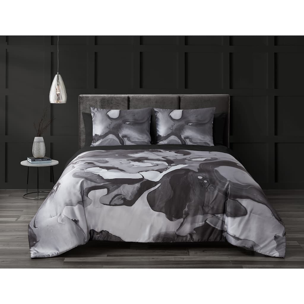 Midnight Marble 7 Piece Black Marble Bed in a Bag