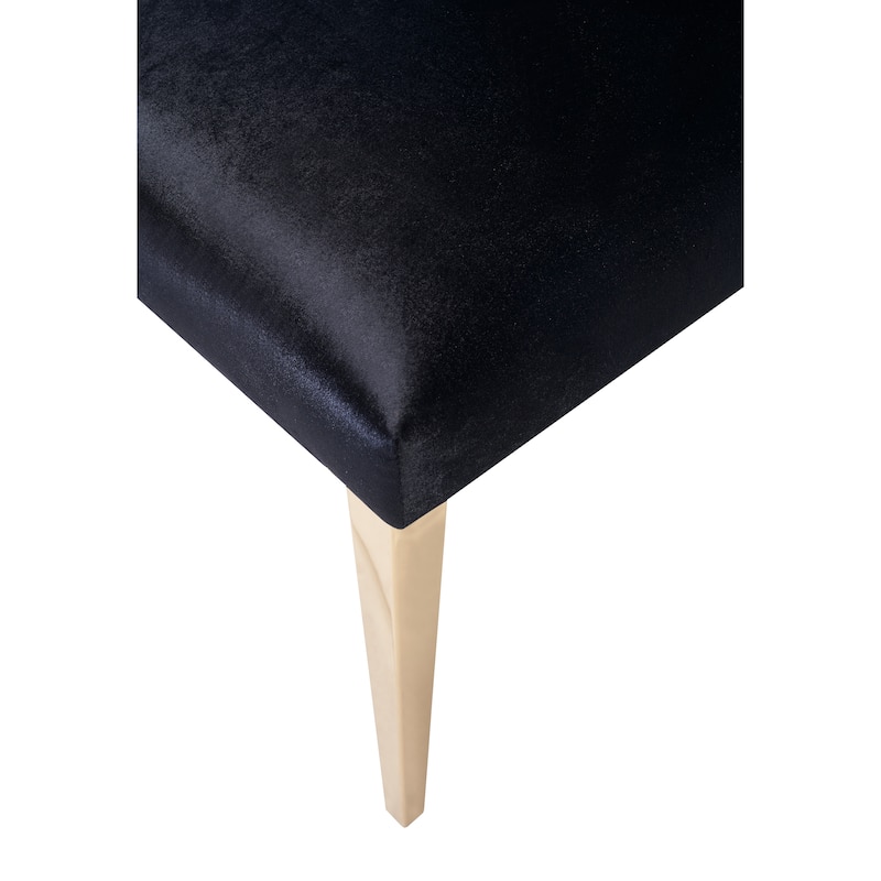 Modrest Daria Modern Beige Velvet and Stainless Steel Dining Chair Set of 2