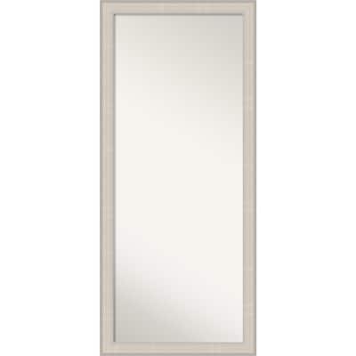 Cottage White Silver Non-Beveled Wood Framed Full-Length Floor Leaner Mirror - Cottage White Silver - Glass Size 24x60