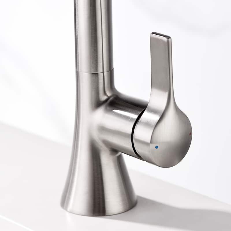 Luxier BSH11-S Single Handle Single Hole Bathroom Faucet with Drain