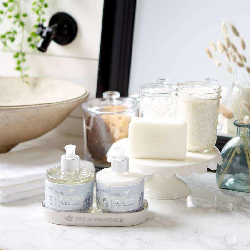 Pre de Provence Ceramic Soap and Lotion Caddy - White