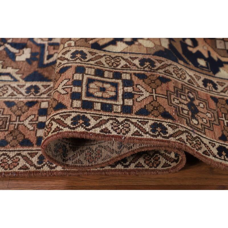 Brown Bakhtiari Persian Vintage Area Rug Hand-Knotted Wool Carpet - 6'6"x 10'1"