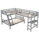 preview thumbnail 5 of 16, Modern L-Shaped Wooden Twin Size Loft Bed and Twin over Full Bunk Bed with Built-in Desk,Easy Assembly