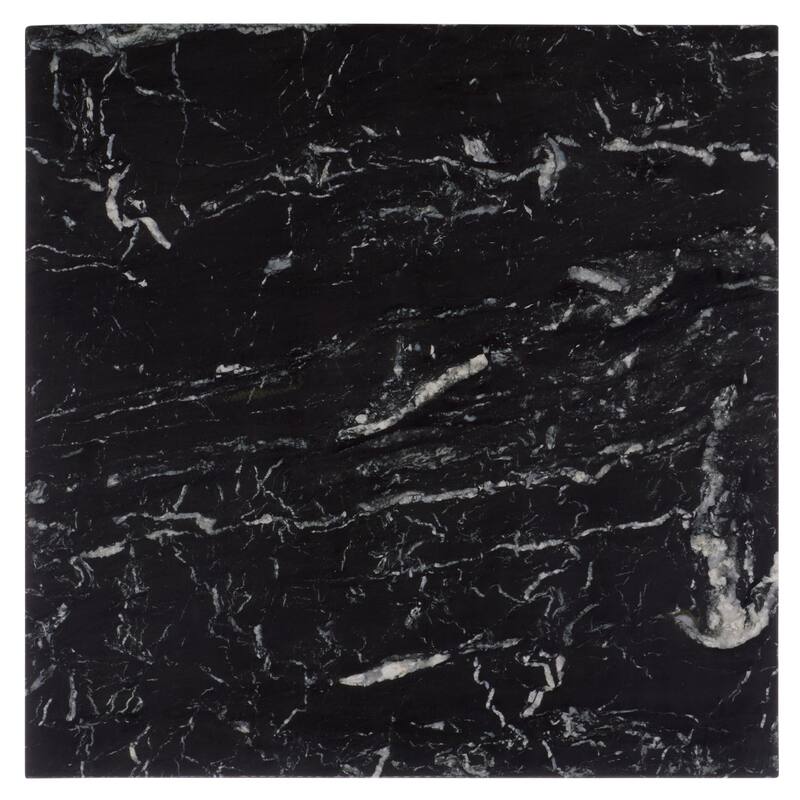 SAFAVIEH Couture Eftenia Tall Square Marble Accent Table - 21 In W x 21 In D x 16 In H - 21"W x 21"D x 16"H