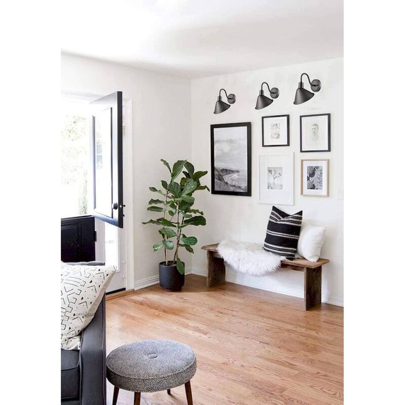 Belluno Industrial Gooseneck Wall Sconces Antique Black Barn Light Set of 2 - Antique Black