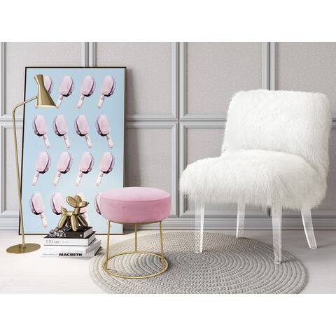 Nina Blush Velvet Stool