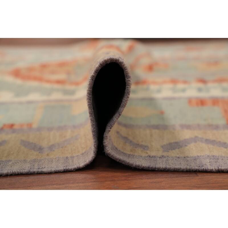Hand Woven Oriental 100% Wool Carpet Southwestern Tribal Multi-Colored Kilim Area Rug - 6' 9'' X 4' 9''