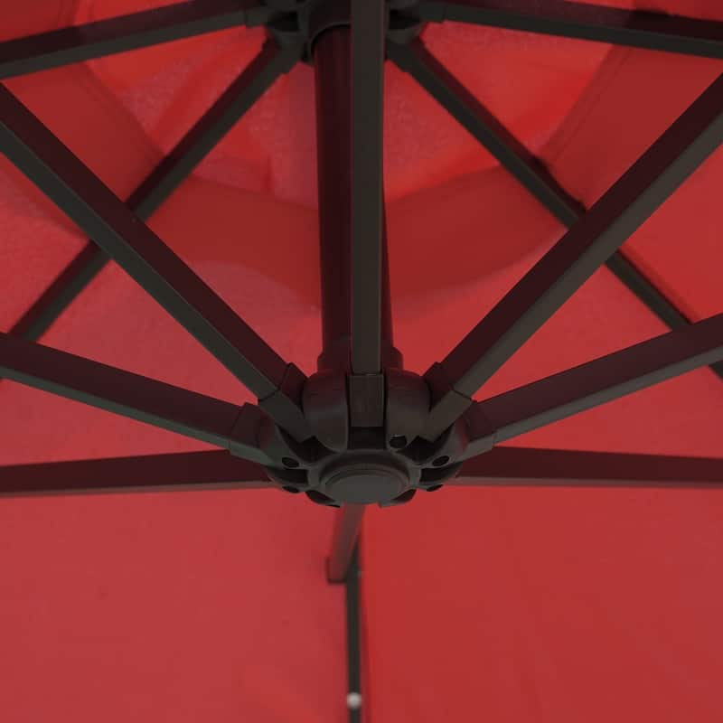 Willry Solar-Powered LED Offset Patio Umbrella with Easy Crank Lift, Tie Closure for Gardens, Balconies, Decks, Swimming pools