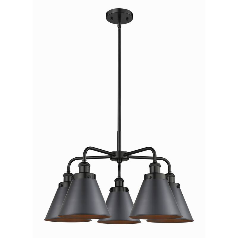 Innovations Lighting Ballston Urban - 5 Light 26" Stem Hung Chandelier - Matte Black