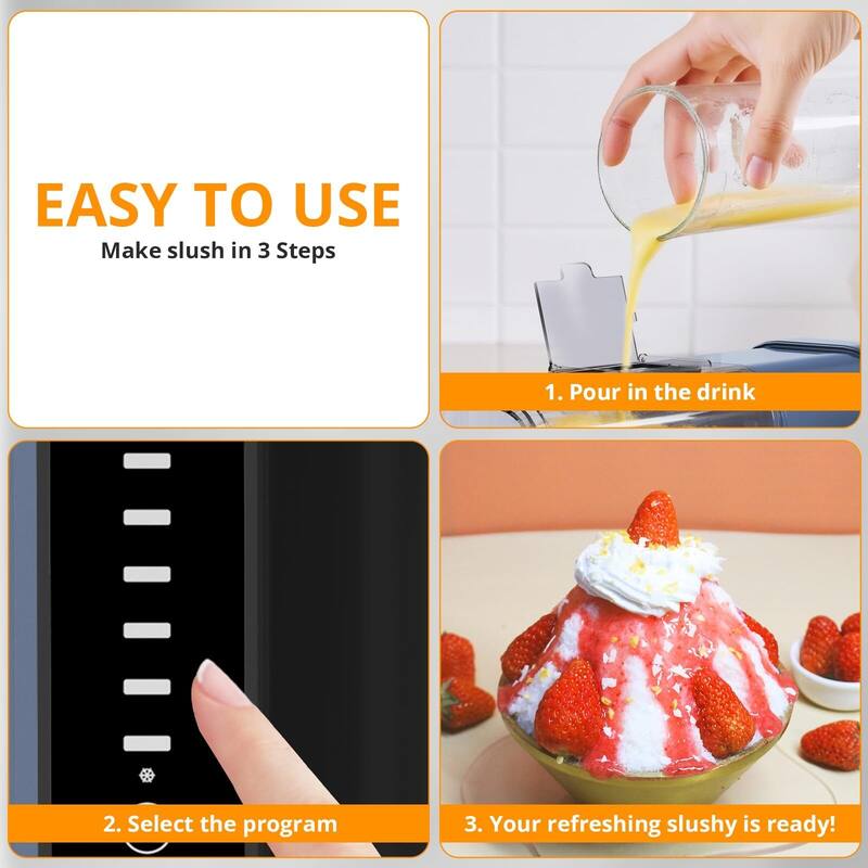 6 Pre-set Modes Slushie Machine Self-Cleaning Professional Frozen Drink Maker, No Ice Needed