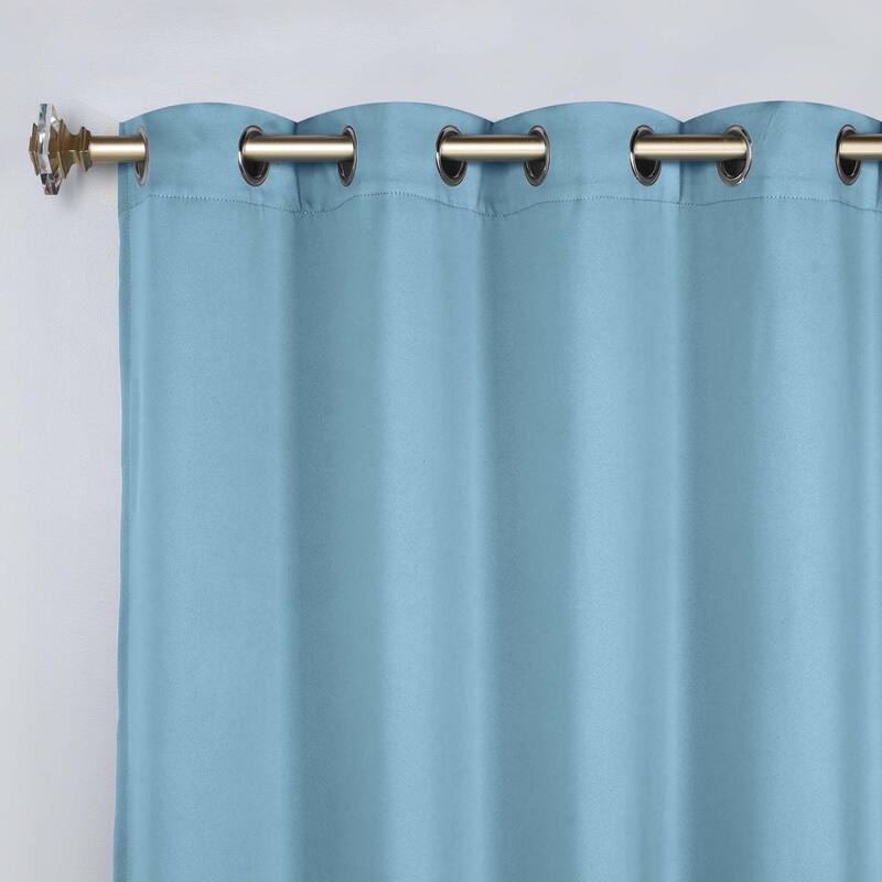 Superior Solid Machine Washable Room Darkening Grommet Curtains, Set of 2