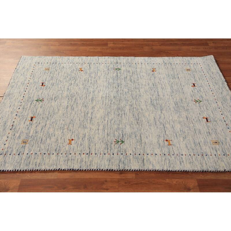 Gabbeh Oriental Area Rug Handmade Tribal / Modern Wool Carpet - 3'11" x 5'9"