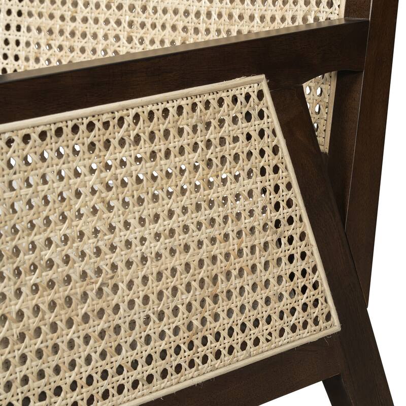 Christopher Knight Home - Set of 2 Coastal Rattan Upholstered Dining Chair with Solid Rubber Wood Frame