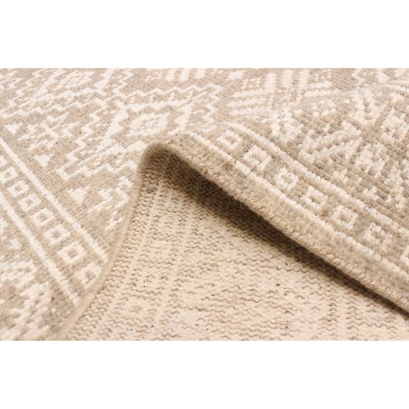 ECARPETGALLERY Hand-knotted Tangier Taupe Silk, Wool Rug - 5'3 x 7'5