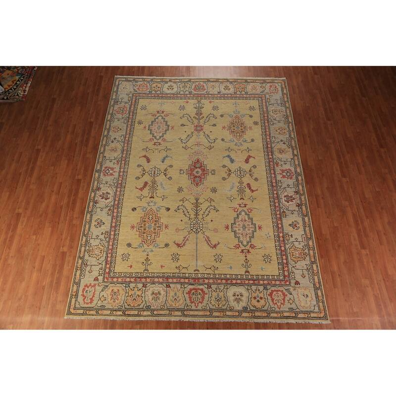 Vegetable Dye Heriz Serapi Rug Oriental Hand-Knotted Wool Carpet - 9'2"x 12'0"