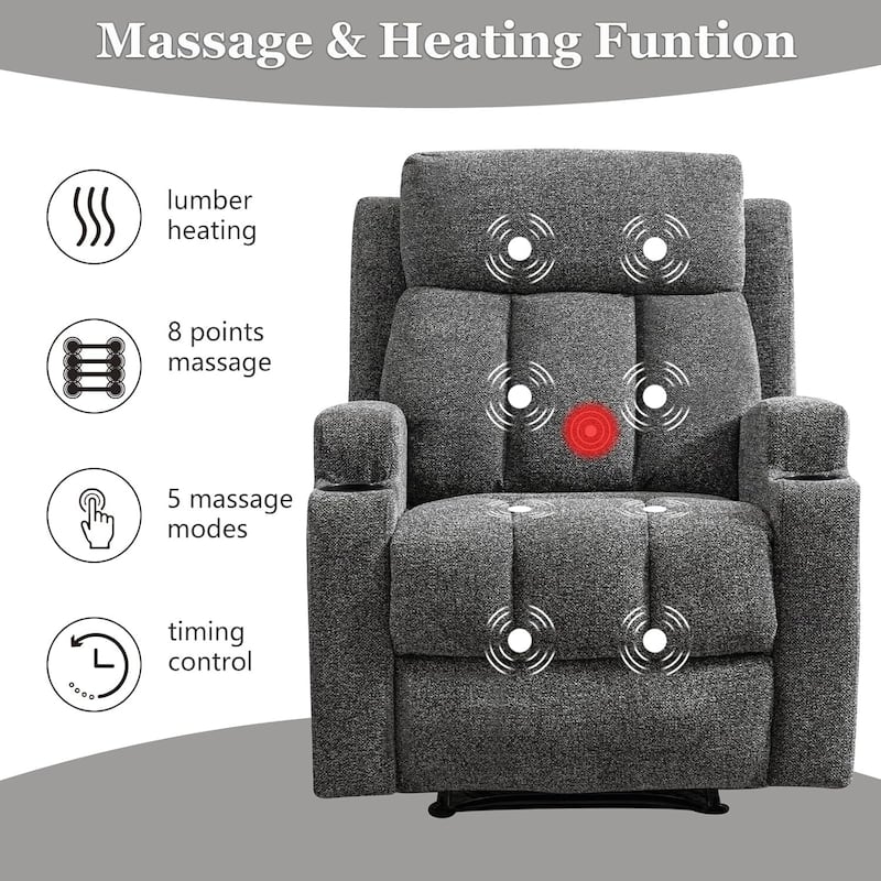 Recliner Sofa for Living Room, Extra Wide Modern Overstuffed 1/2/3 Seat Reclining Manual Sofa Chair