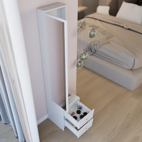 simple dressing mirror designs for bedroom Modern Dressing Room with Desk and Shelves
