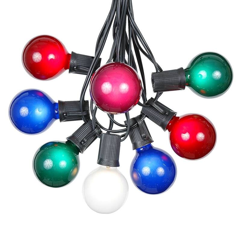 25 Foot G50 Outdoor Globe Patio String Lights - Set of 25 G50 Globe Bulbs - Multi