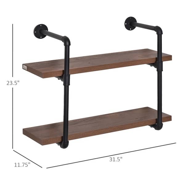 Industrial Pipe Style Shelf MultiTier WallMounted Utility