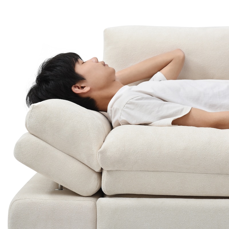3 in 1 Recliner Sofa Pull Out Sleeper Sofa Bed Linen Loveseat Armchair