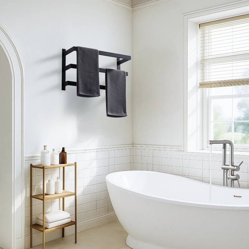 WOWOW Modern Wall-Mounted Stainless Steel Tiered Three-Tier Towel Rack