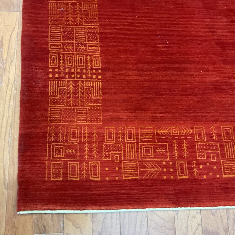 HERAT ORIENTAL Handmade Gabbeh Wool Rug - 4' x 6'