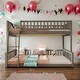 preview thumbnail 12 of 18, Full XL over Queen Bunk Bed with Ladder and Guardrails,No Box Spring Required, Walnut