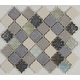 preview thumbnail 4 of 6, Decorative Stone Accent 2-inch Baroque Mosaic Tile in Gris et Blanc - 12.75x12