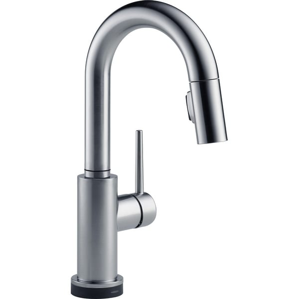 Delta 9959T-DST Trinsic Pull-Down Bar/Prep Faucet with On/Off Touch Activation, Magnetic Docking Spray Head, and Optional Base