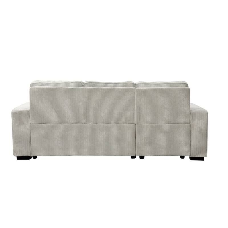 Roomfitters L Shaped Sectional Sofa Bed with Pull Out, Storage Chaise and USB Cup Holder