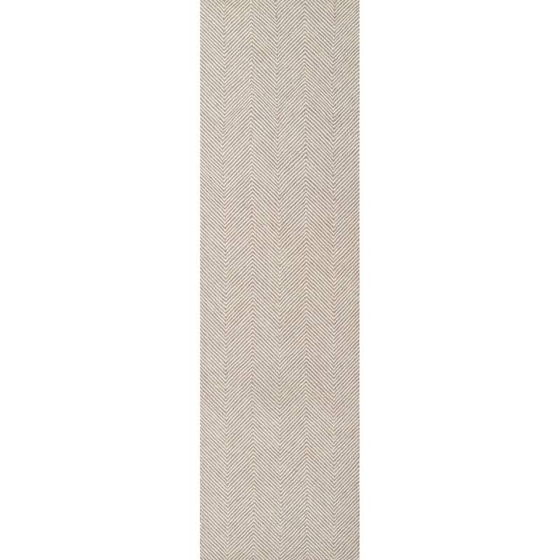 Momeni Charles Hand-tufted Wool Chevron Pattern Area Rug - 2'3" X 8' Runner - Taupe - Runner
