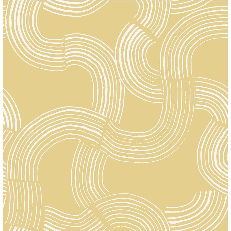 NuWallpaper Mustard Hokime Peel & Stick Vinyl Wallpaper - 216in x 20.5in x 0.025in