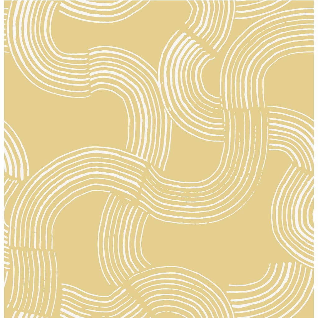 NuWallpaper Mustard Hokime Peel & Stick Vinyl Wallpaper - 216in x 20.5in x 0.025in