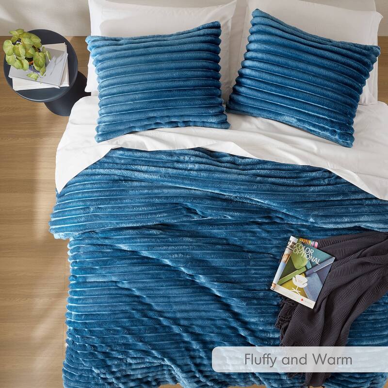 Chelsea Square Avril Fluffy Ribbed Plush Comforter Set