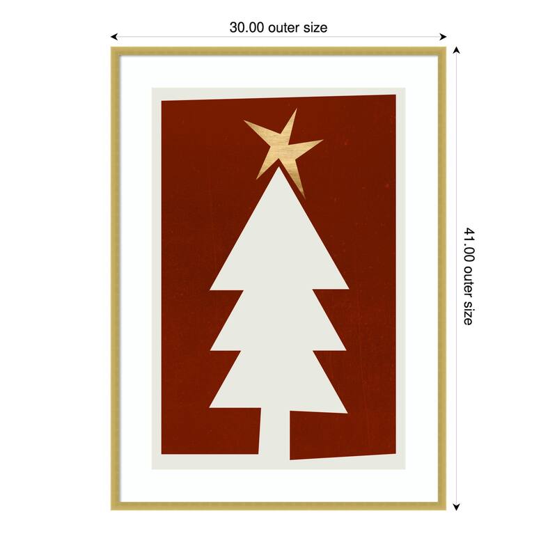 Oh Silent Night by Kubistika Wood Framed Wall Art Print - 30 x 41 in