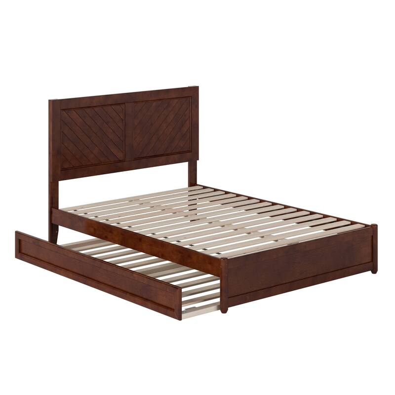 Clayton Platform Bed with Panel Footboard and Twin Trundle