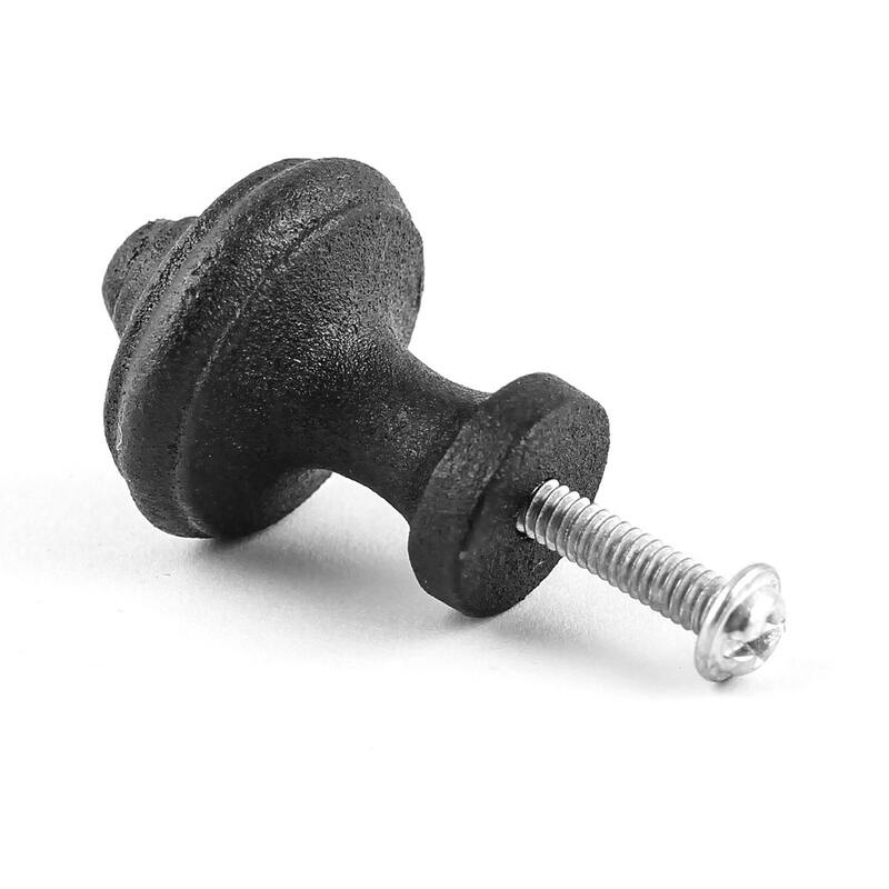 Black Wrought Iron Cabinet Knob 1" Diameter 1 3/8" projection, Screw Included Renovators Supply