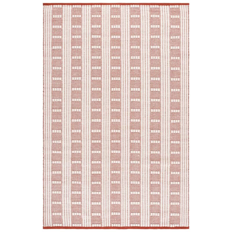 SAFAVIEH Handmade Flatweave Lynann Vermont Wool & Cotton Rug - 4' x 6' - Rust/Ivory