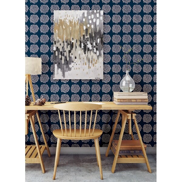 *ラムぴーさま専用* marimekko Puketti 壁紙 Marimekko Navy Puketti Peel & Stick Wallpaper - On Sale - Bed Bath
