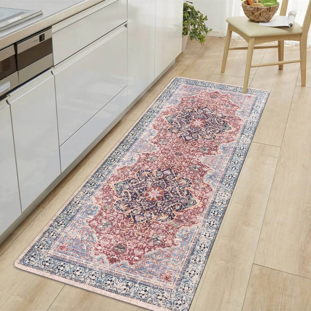 World Rug Gallery Transitional Medallion Cushioned Anti-Fatigue Mat