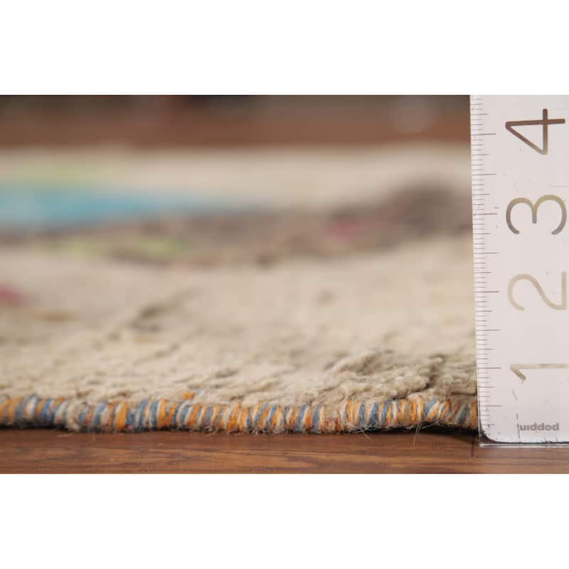 Geometric Moroccan Oriental Area Rug Hand-Knotted Wool Carpet - 4'9" x 8'9"