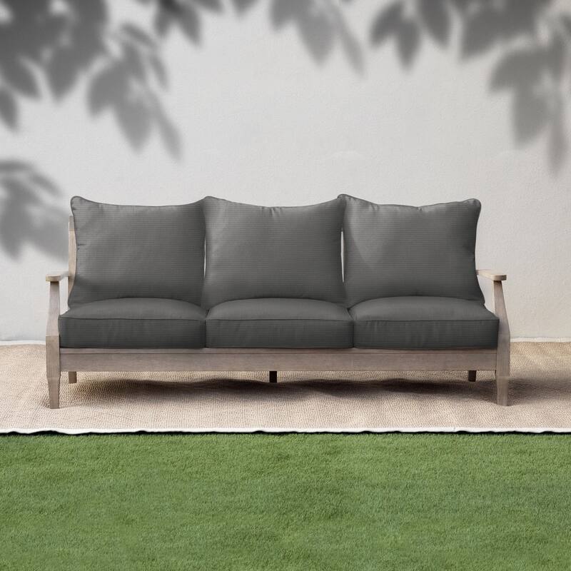 Sorra Home Outdura Solid Indoor/Outdoor Corded Pillow and Cushion Sofa Set