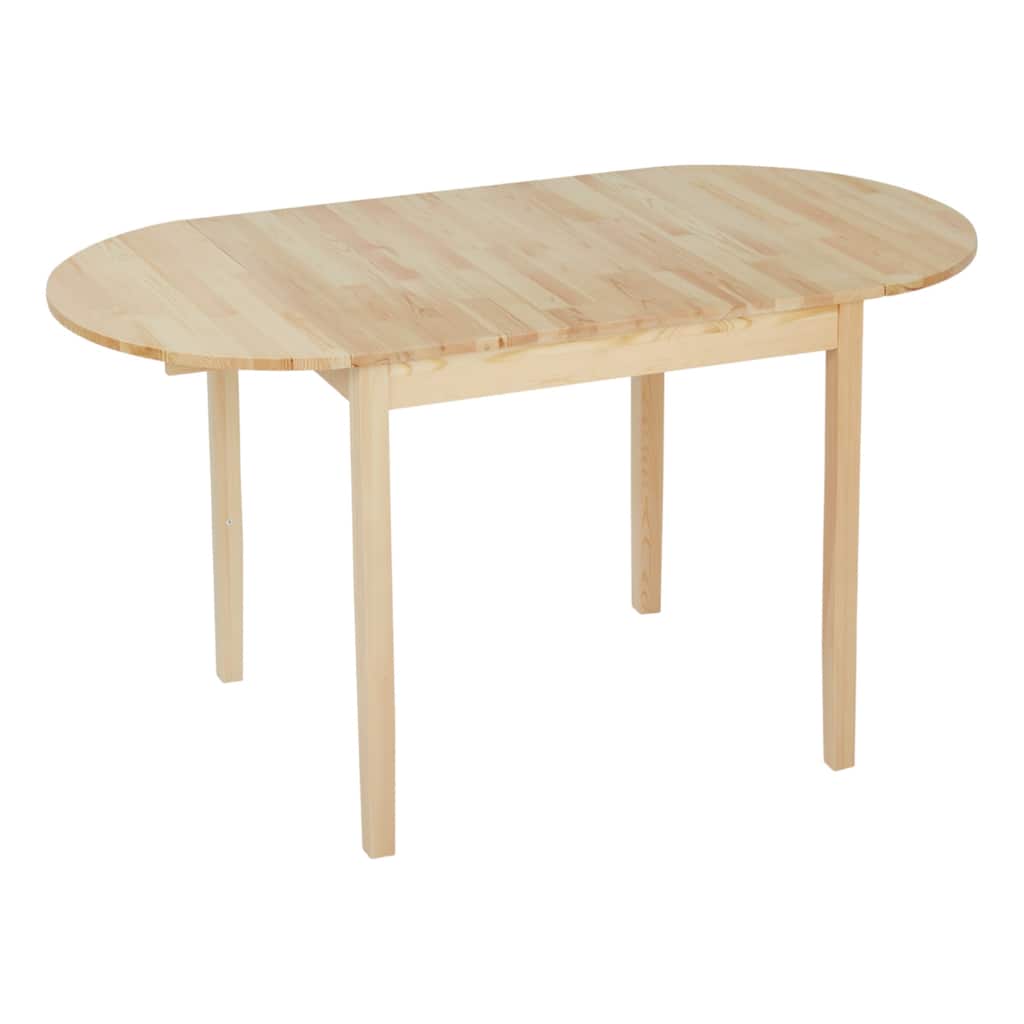 Pinewood Drop Leaf Dining Table for 4-6 Expandable Folding Kitchen Table with Storage Space - 55" L x 27.5" W x 29.5" H