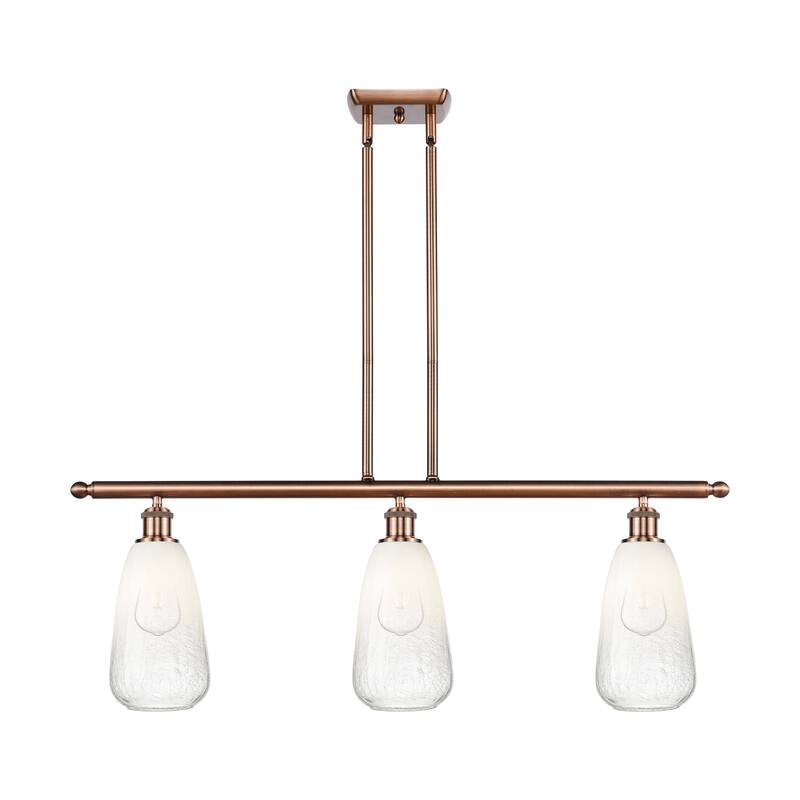 Innovations Lighting Endless Possibilities Ballston - Brookhaven Almond - 3 Light 36" Stem Hung Island Light - Antique Copper/Opal